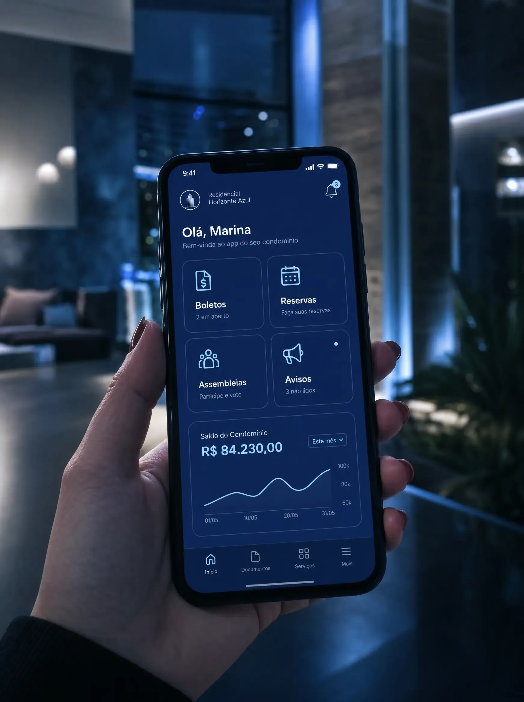 Aplicativo Semog em um smartphone